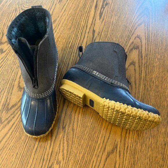 Women's Bean Boots, 7" Fleece-Lined Insulated Front-Zip - Navy size 10 - Picture 5 of 7